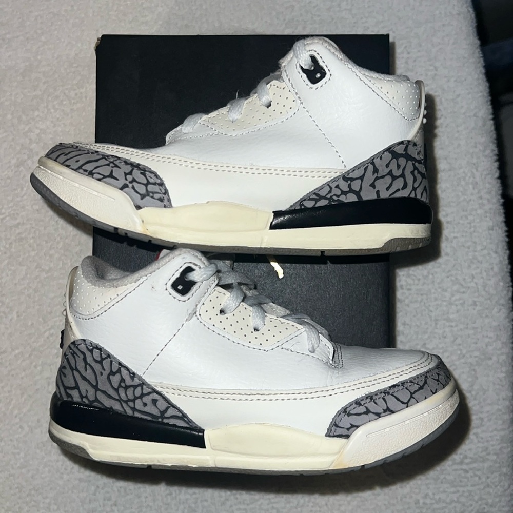 TD Jordan 3 Retro White/Cement Size 10c
